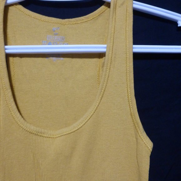 G:21, size small, long mustard yellow ribbed tank top, 100% cotton, GUC - Picture 5 of 12